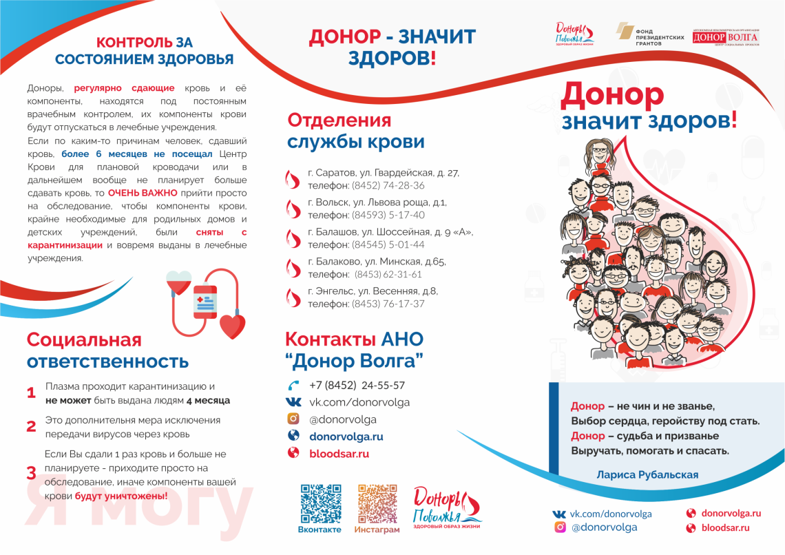 Буклеты донорам